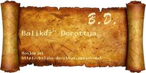 Balikó Dorottya névjegykártya